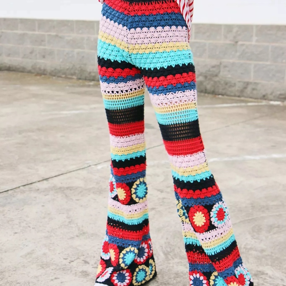 Free People Grandpa Crochet Flare Pants by Flook
